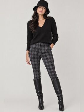 Nine West “Heidi” Pull-On Plaid Cotton Skinny Pants. New with Tags.